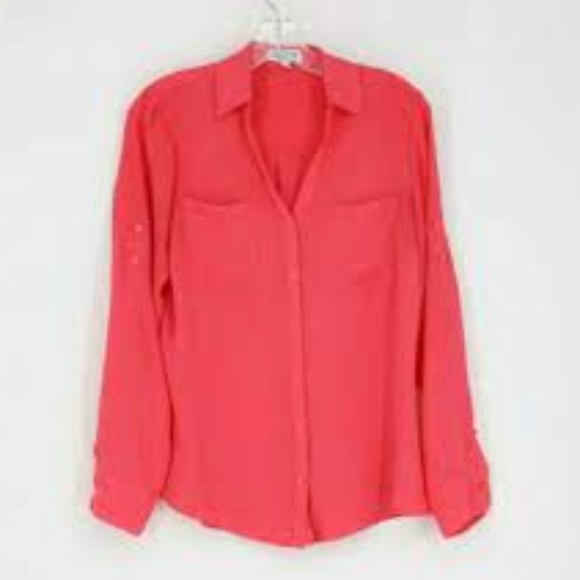 The Portofino Button up Shirt in Coral Pink - Picture 2 of 4